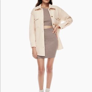 Aritzia Ganna Shirt jacket in heather bone, sz M, NWT